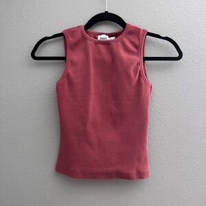 red tank top with an open back